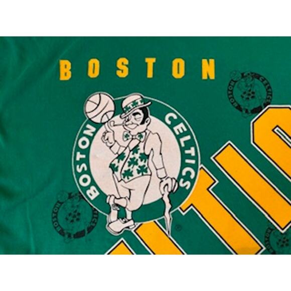 Vintage Boston Celtics T-Shirt Green Leprechaun Celtics Logos Unisex 2XL - Picture 6 of 11